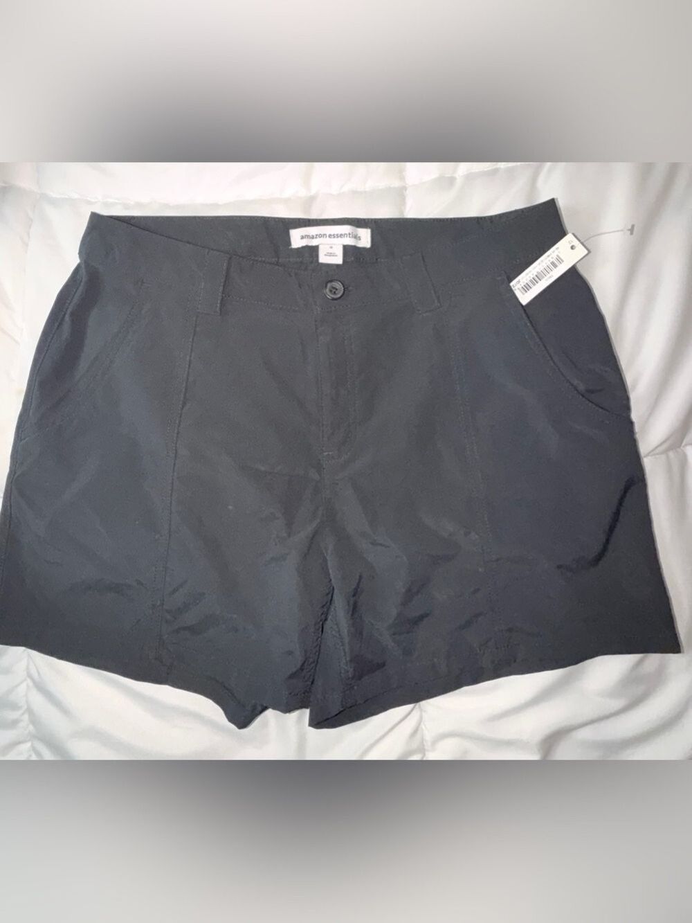Amazon Essentials Men's Black Flat-Front Casual Shorts